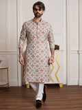 SOJANYA Ethnic Motifs Printed Mandarin Collar Kurta With Pyjamas