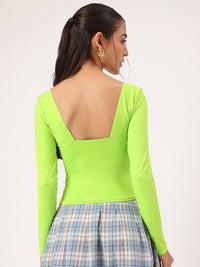 DressBerry Cyber Chic Sweetheart Neck Fitted Top