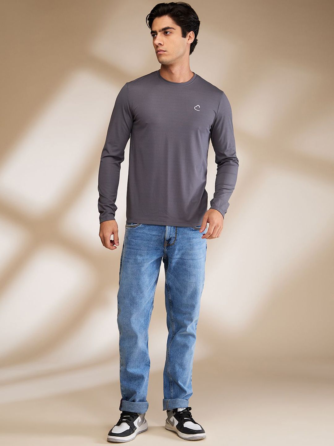Being Human Men Solid Round Neck Cotton Slim Fit T-shirt