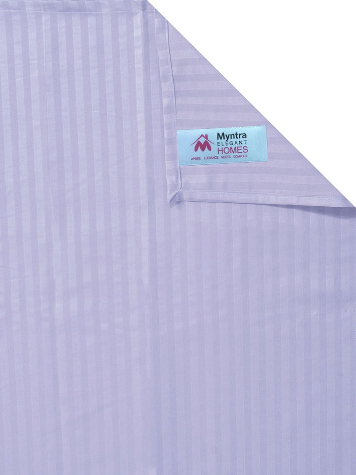 Myntra Elegant Homes Lavender & White Striped 300 TC King Bedsheet with 2 Pillow Covers