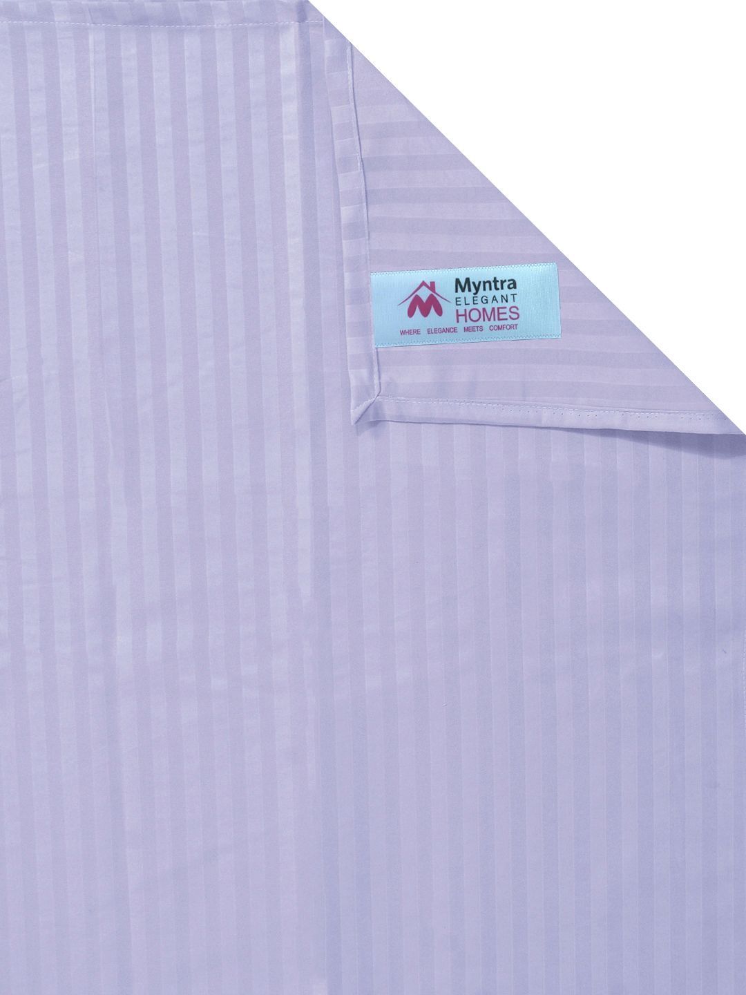 Myntra Elegant Homes Lavender & White Striped 300 TC King Bedsheet with 2 Pillow Covers