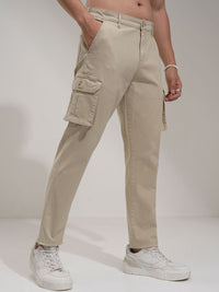 HIGHLANDER Men Comfort Regular Fit Cotton Cargos Trousers