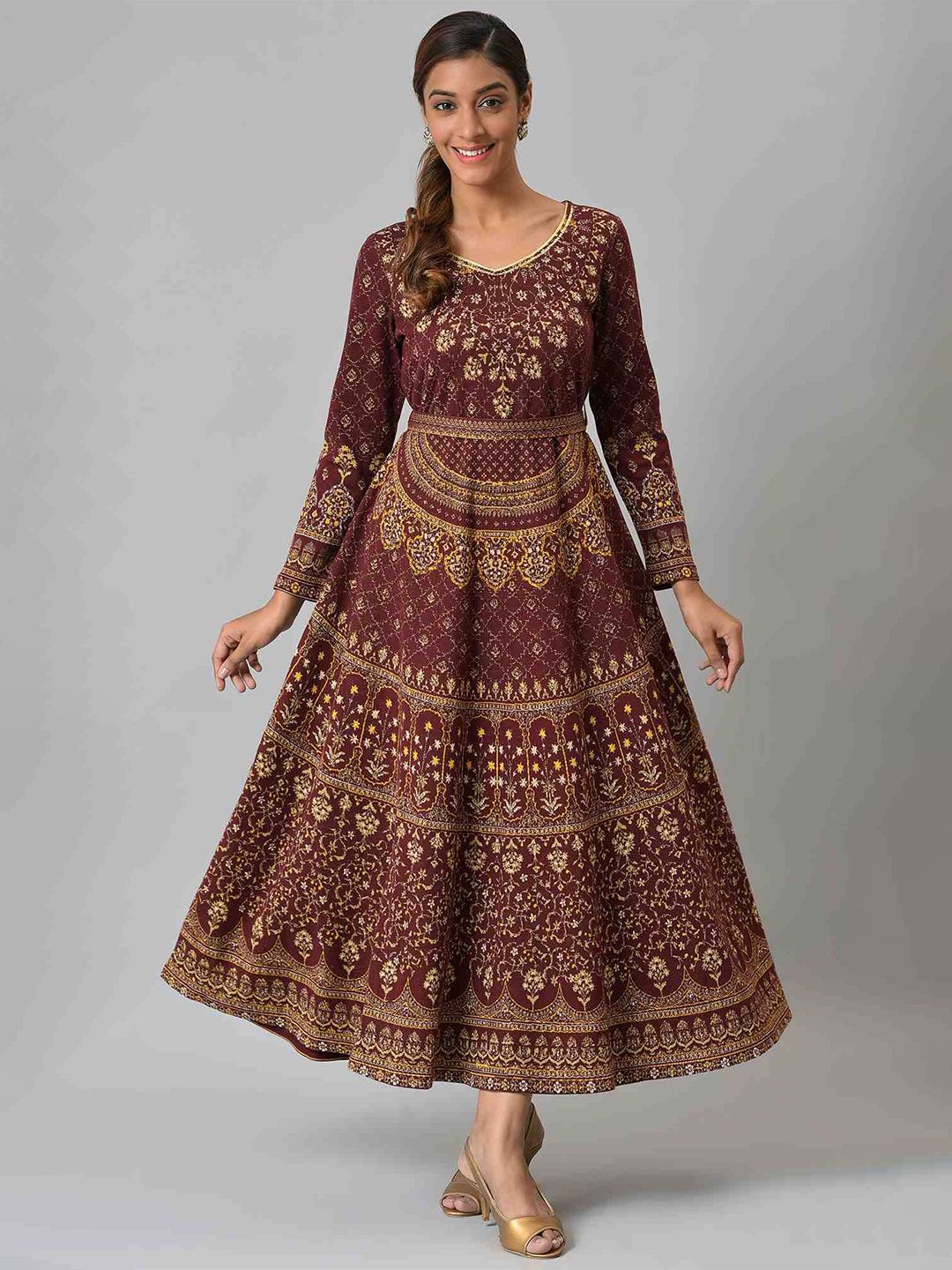 AURELIA Women Ethnic Motifs Printed Maxi Dress