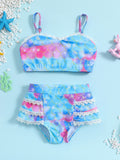 YK Infant Girls Printed Top & Shorts Swim Set