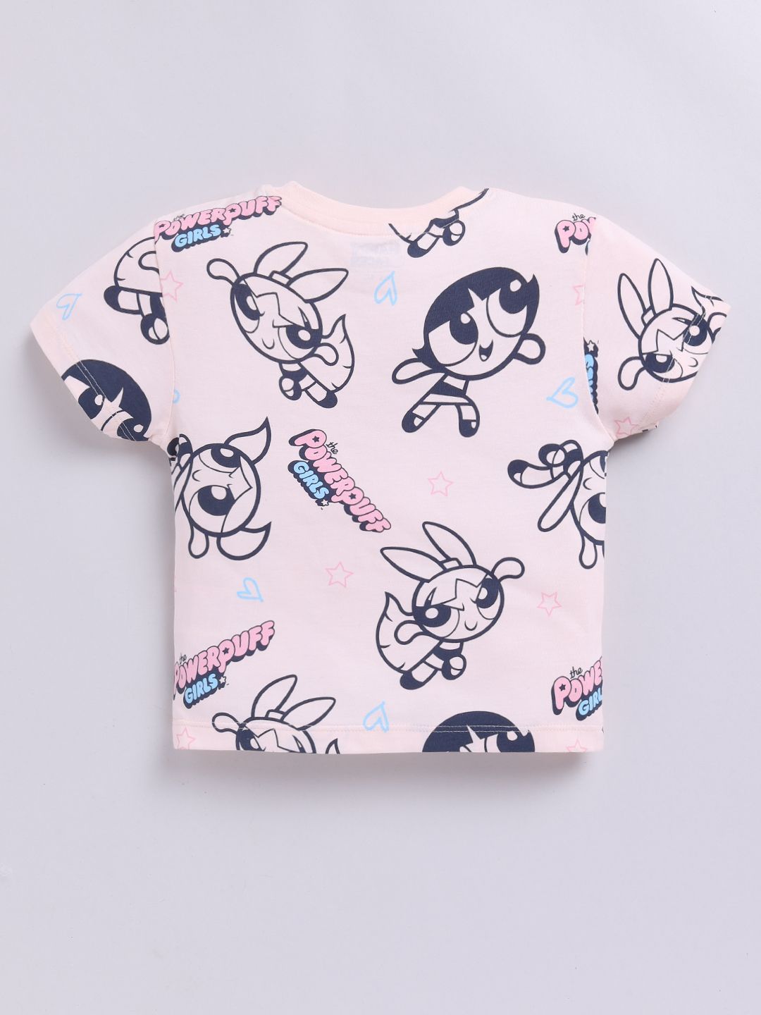 Happy Faces Kids Girls Powerpuff Girls Printed Pure Cotton T-Shirt