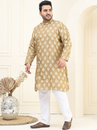 SOJANYA PLUS Plus Size Ethnic Motifs Thread Work Straight Kurta with Pyjamas