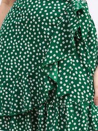 Berrylush Floral Printed High Rise Wrap Skirt