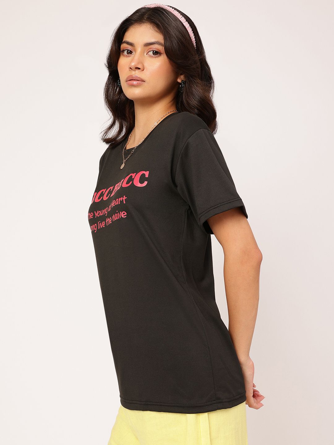 DressBerry Typography Printed Round Neck T-shirt