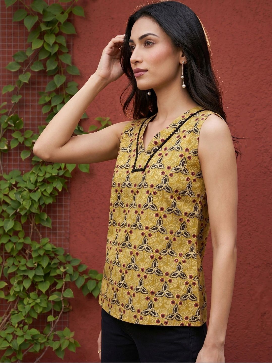 Mamicha Print Ethnic Top