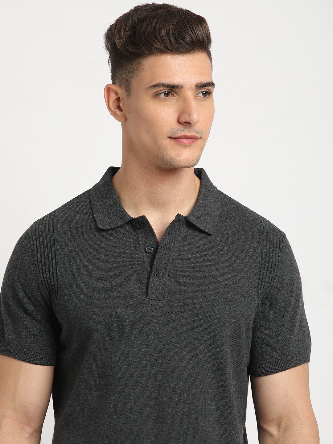 THE BEAR HOUSE Polo Collar Short Sleeves Cotton T-shirt