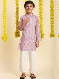 Cutiekins Boys Paisley Printed Straight Cotton Kurta with Pyjamas