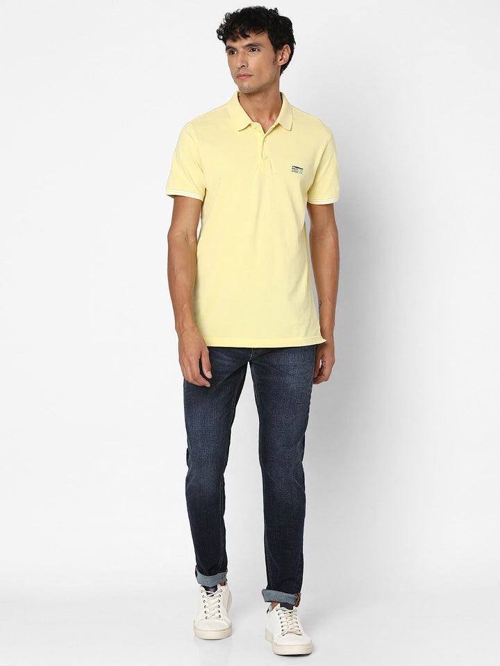 SPYKAR Regular Fit Polo Collar Short Sleeve Cotton T-shirt