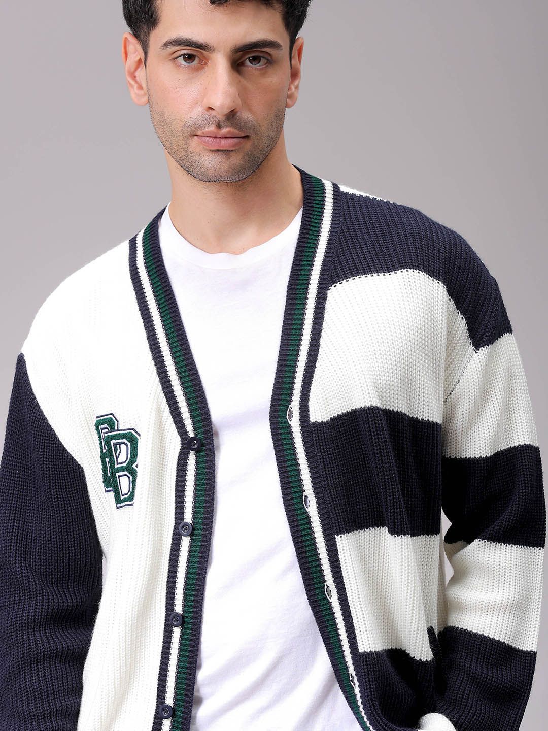 The Indian Garage Co Men Colourblocked Cardigan