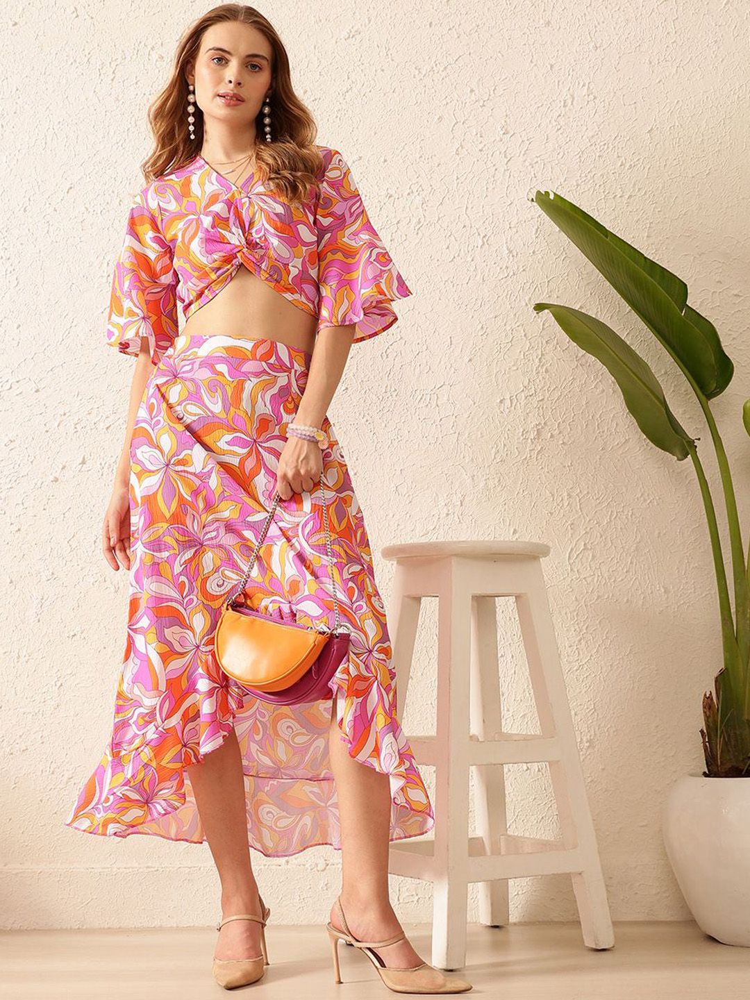 STREET 9 Printed Short Sleeves Top & Skirt