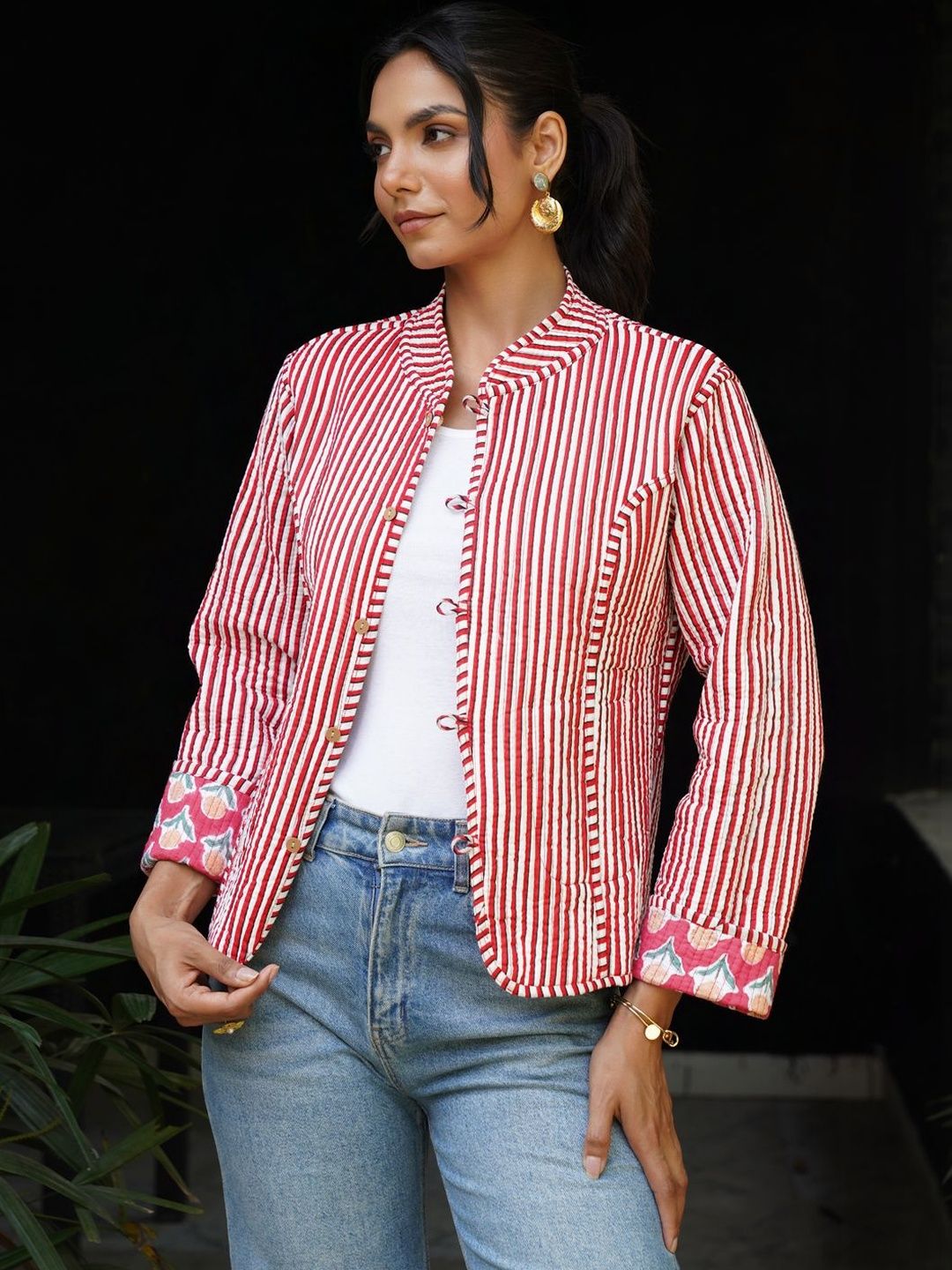 House of Chikankari Women Floral Quilted Jacket