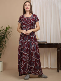 Sweet Dreams Women Printed Maxi Nightdress