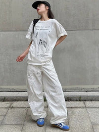 DressBerry Women Loose Fit Parachute Trousers