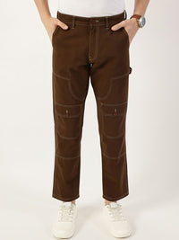 Thomas Scott Men Smart Regular Fit Easy Wash Mid-Rise Cotton Trousers