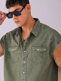 The Indian Garage Co Men Spread Collar Solid Cotton Boxy Casual Shirt