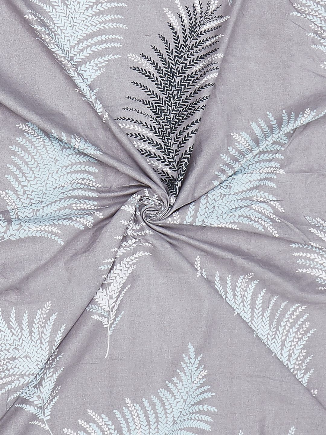 Monte Carlo Stanley Grey & White Printed 144 TC King Bedsheet Set 1.85 m x 1.95 m