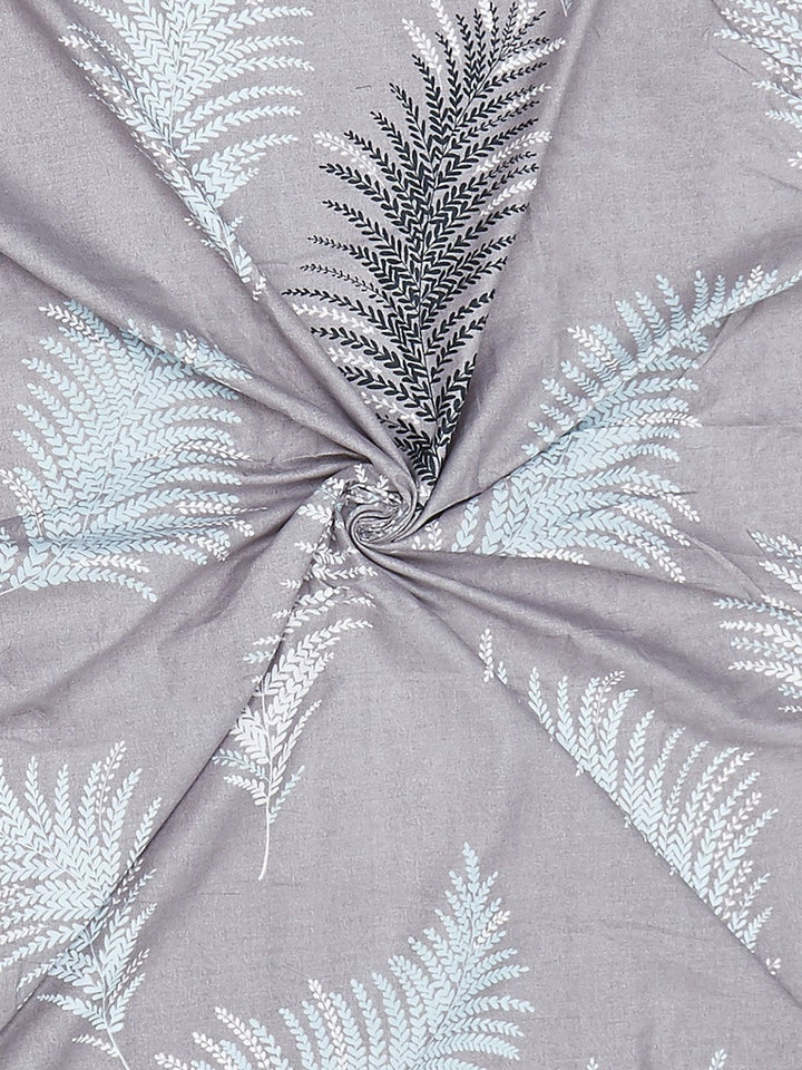 Monte Carlo Stanley Grey & White Printed 144 TC King Bedsheet Set 1.85 m x 1.95 m