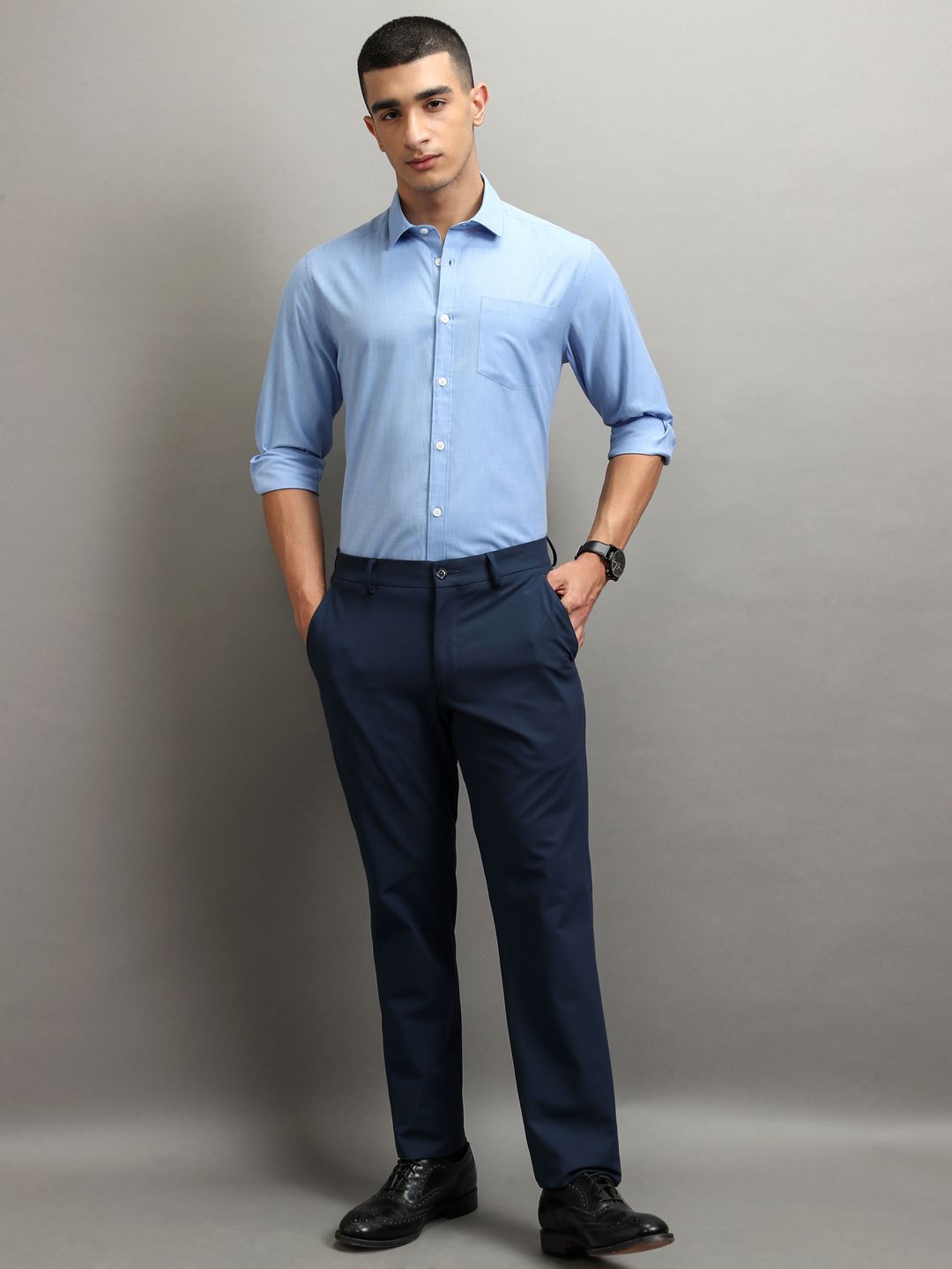 Highlander Men Solid Formal Slim Fit shirt