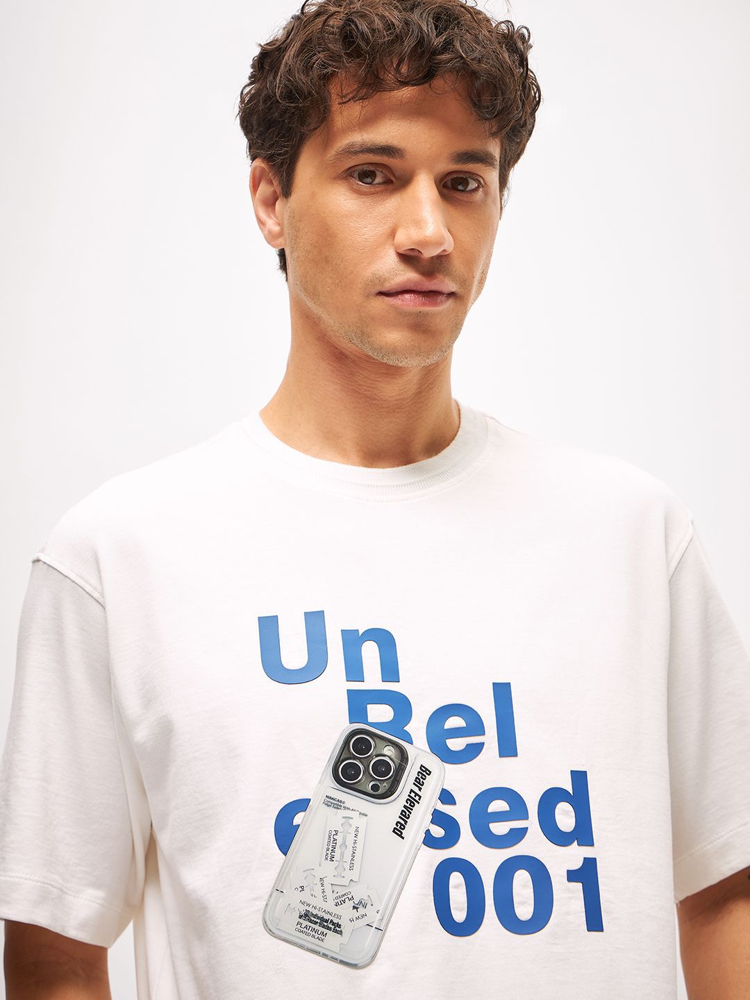 THE BEAR HOUSE Men Typography Printed Round Neck Cotton Oversized T-shirt