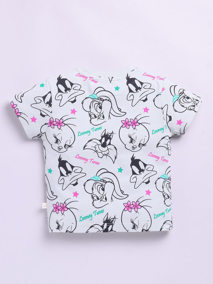 Happy Faces Girls Looney Tunes Printed Pure Cotton T-shirt