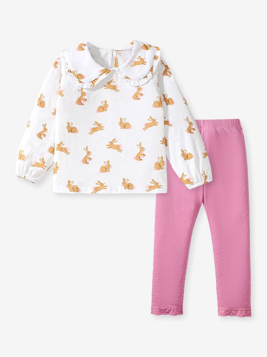 YK Girls Printed Top With Trousers