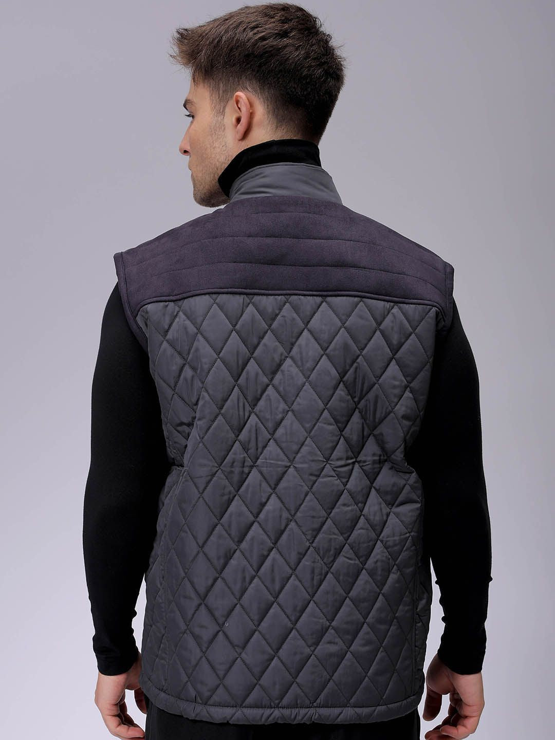 The Indian Garage Co Men Puffer Jacket with Patchwork