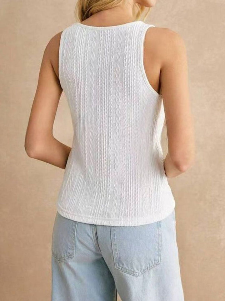 DressBerry Self Design Scoop Neck Top