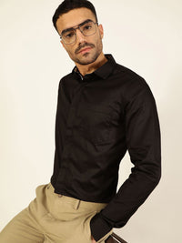 Thomas Scott Men Premium Cutaway Collar Solid Cotton Formal Shirt