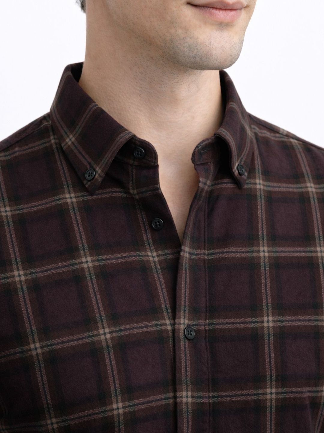 ADRO Men Standard Tartan Checks Baju Kasual Berpetak