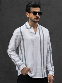 Powerlook Men Opaque Striped Casual Shirt