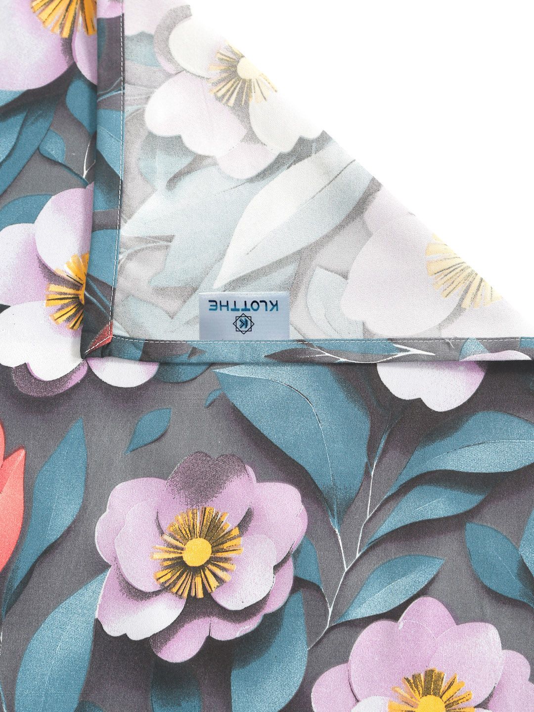 KLOTTHE Blue & White Floral Printed Flat 300 TC Single 7D Bedsheet With Pillow Cover