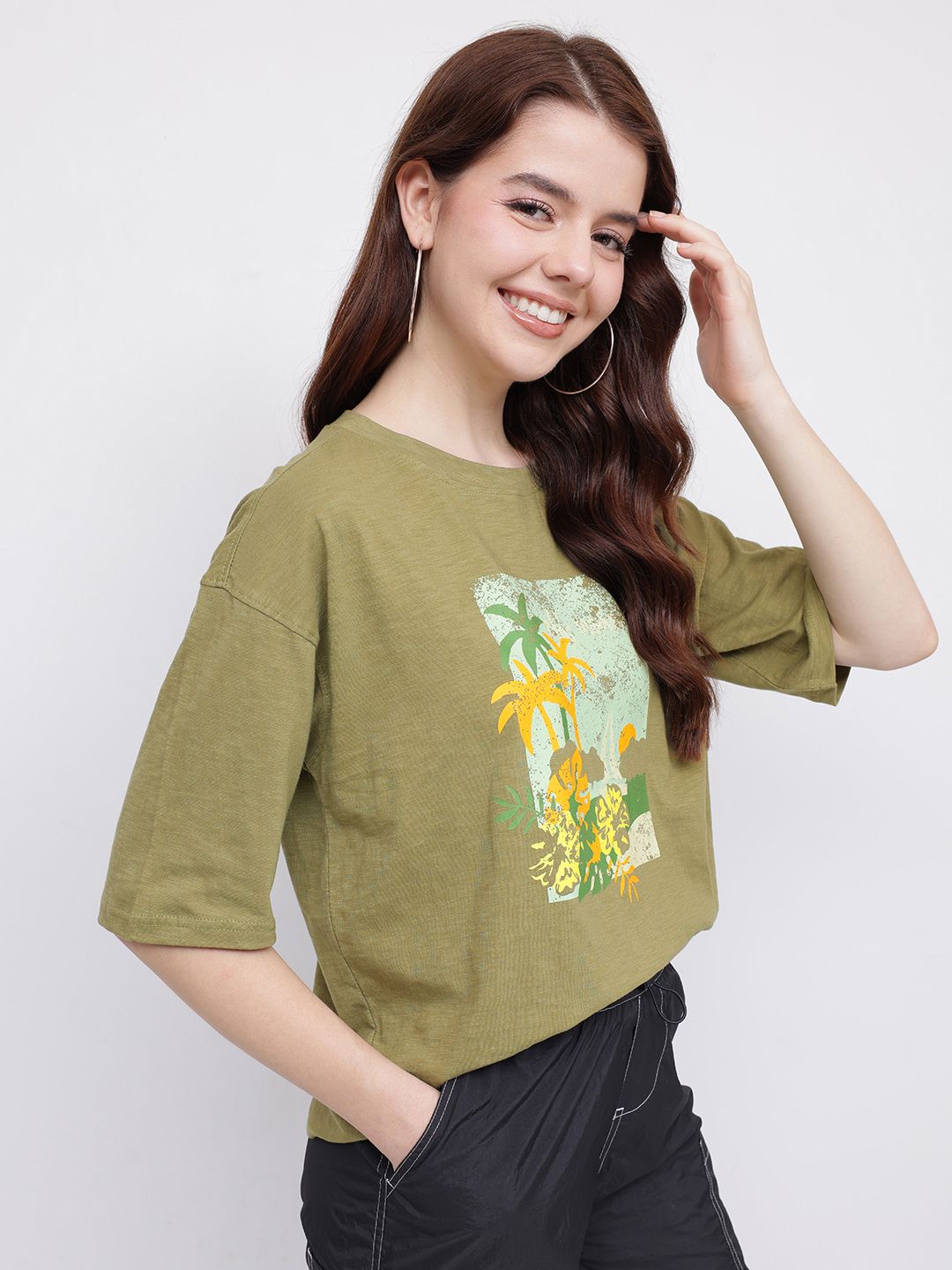DressBerry Palm Paradise Printed T-shirt