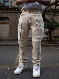 Powerlook Men Beige Regular Fit Cargo Pant