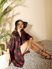 Berrylush Women Printed Longline Shrug