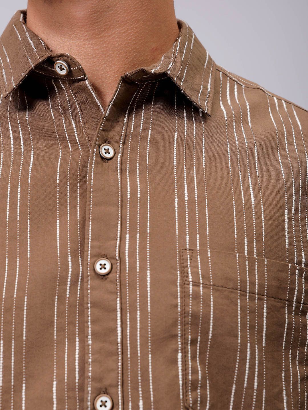 The Indian Garage Co Men Slim Fit Multi Stripes Opaque Striped Casual Shirt