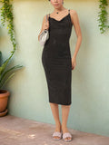 DressBerry Studded Siren Cowl Neck Midi Sheath Dress