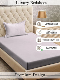 Myntra Elegant Homes Beige 300 TC Single Bedsheet with 1 Pillow Covers