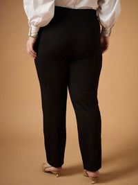 SASSAFRAS Curve Women Comfort Slim Fit High-Rise Trousers