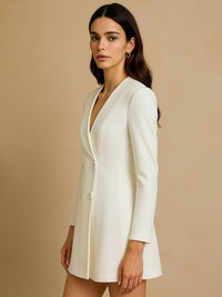 SASSAFRAS Women V-Neck Mini Blazer Dresses
