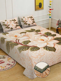 Myntra Elegant Homes Cream Printed 400 TC Dilengkapi Cadar Katil Double Dengan 2 Sarung Bantal