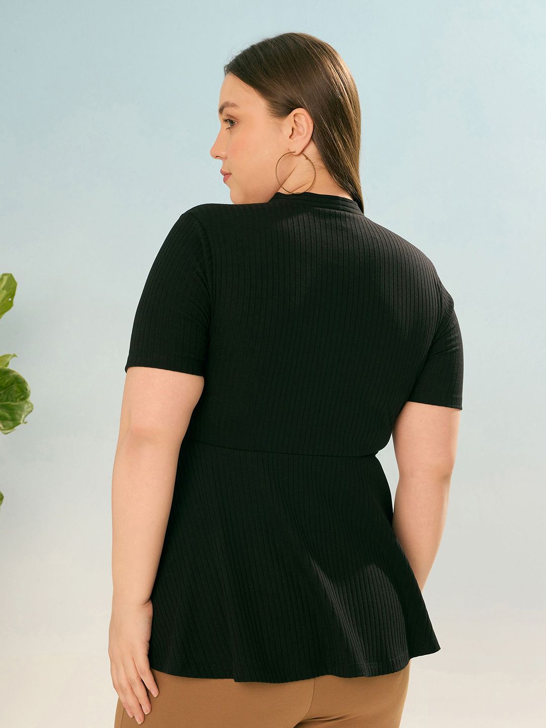 SASSAFRAS Women V-Neck Peplum Top