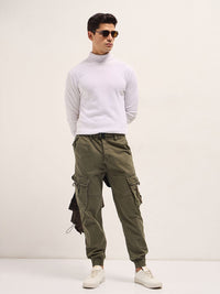 THE BEAR HOUSE Men Slim Fit Cargos Trousers