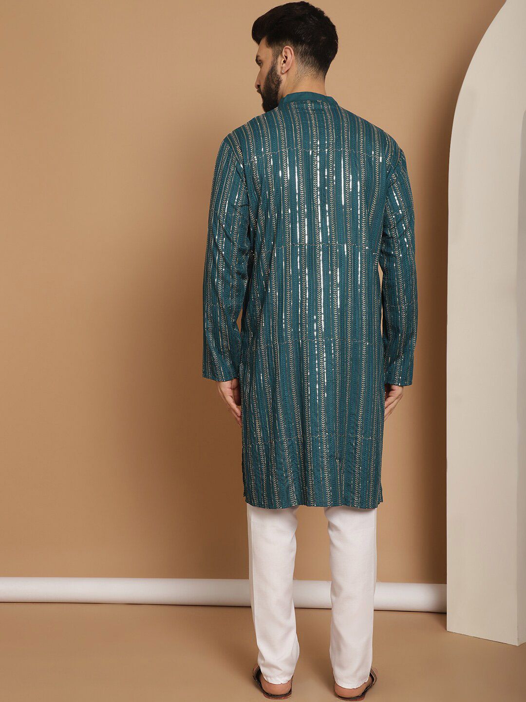 Anouk Embroidered Regular Thread Work Pure Cotton Kurta with Churidar