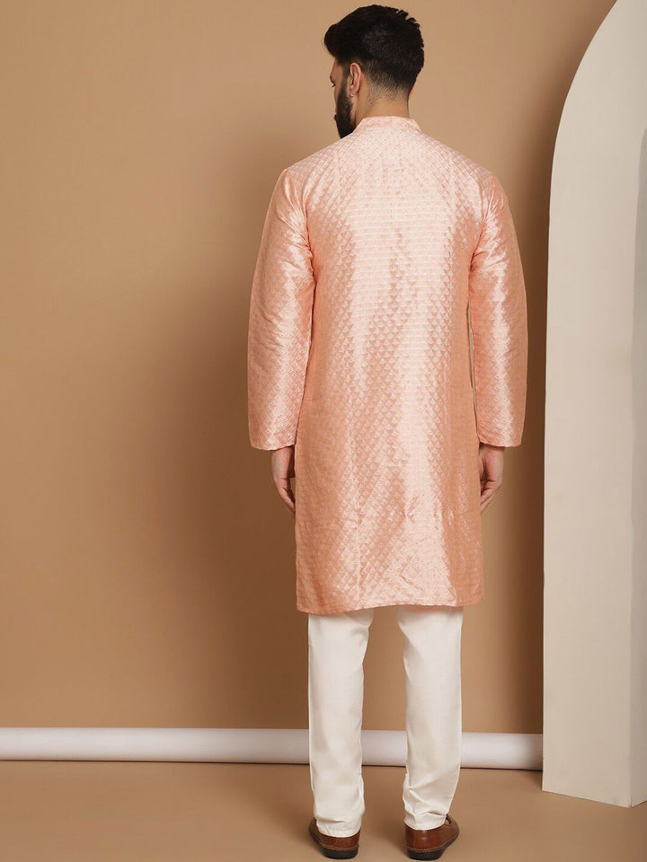 Anouk Ethnic Motifs Mandarin Collar Knee Length Regular Kurta with Churidar