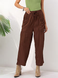DressBerry Women Stylish Statement Relaxed Fit Trousers with Box Pockets