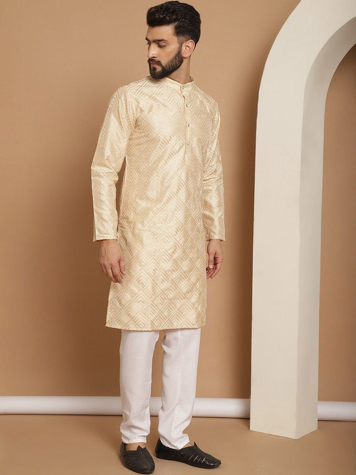 Anouk Embroidered Regular Pure Cotton Thread Work Detail Straight Kurta with Churidar